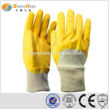 SUNNYHOPE yellow nitrile safety labor nylon gloves